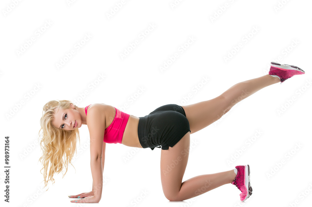 Cute athlete doing exercise for pumping up her ass Cute athlete doing exercise for pumping up her ass