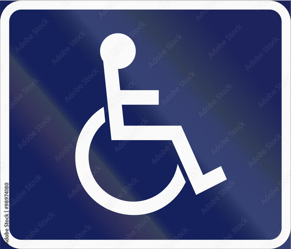 Road sign used in Sweden - Disabled persons Road sign used in Sweden - Disabled persons