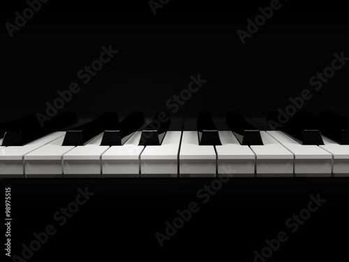 piano keyboard on a black background