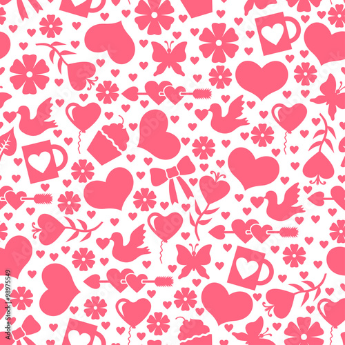 Valentines day pattern seamless with valentines element