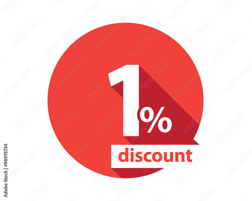 1 percent discount  red circle