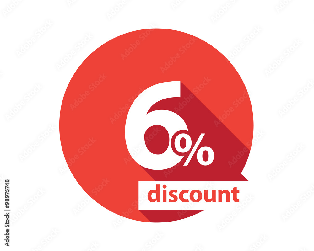 Obraz premium 6 percent discount red circle