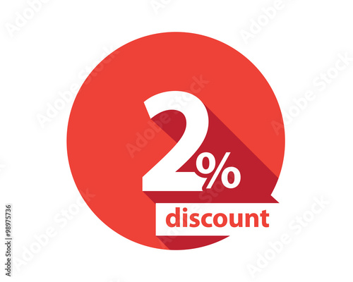 2 percent discount  red circle