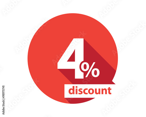 4 percent discount  red circle