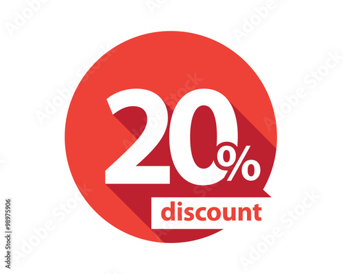 20 percent discount  red circle