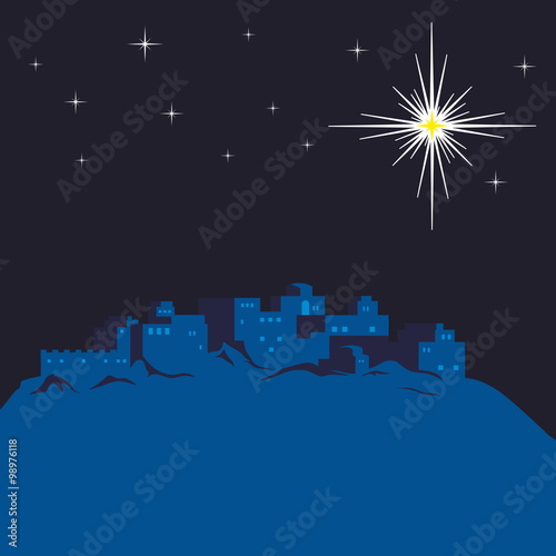 Night of Bethlehem, the city lights up a star