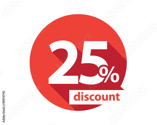 25 percent discount  red circle