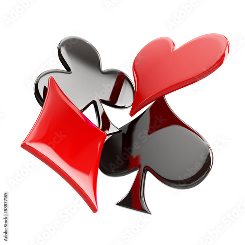 flying poker card symbols