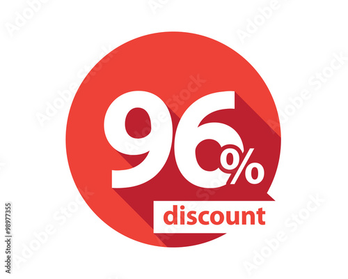 96 percent discount red circle