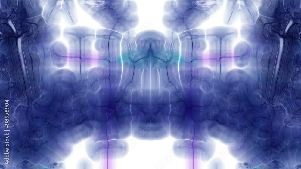 Rorschach 004: Abstract Rorschach imagery forms and flows (Video Loop).