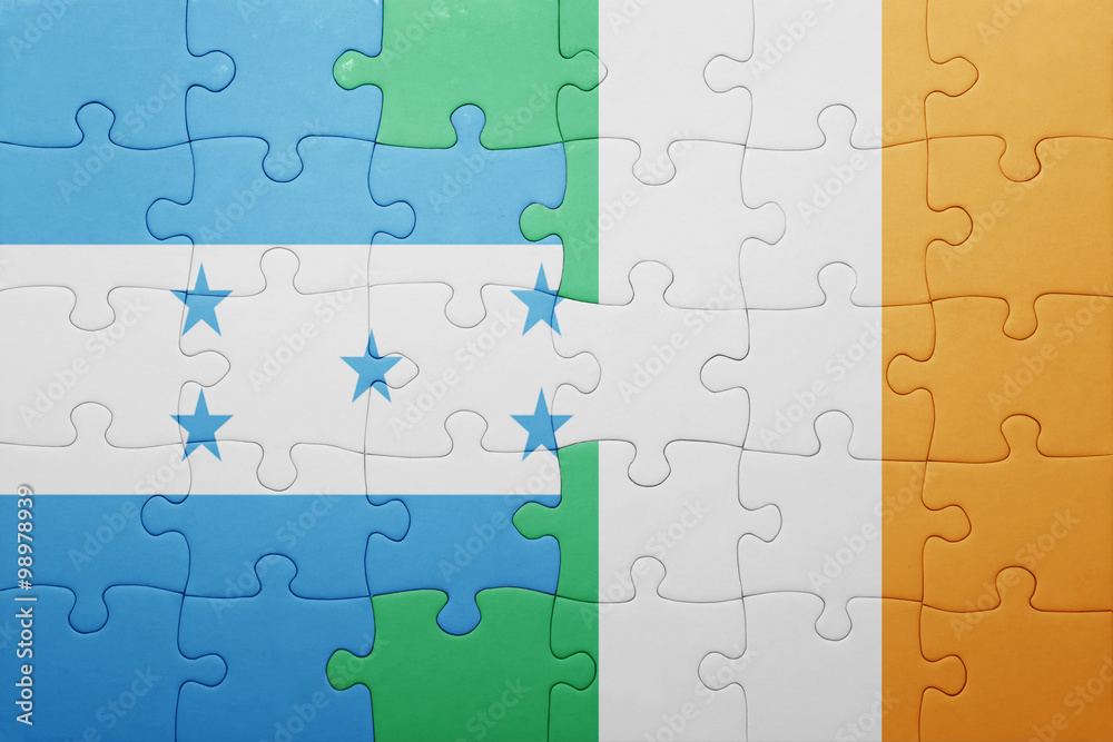 puzzle with the national flag of ireland and honduras puzzle with the national flag of ireland and honduras