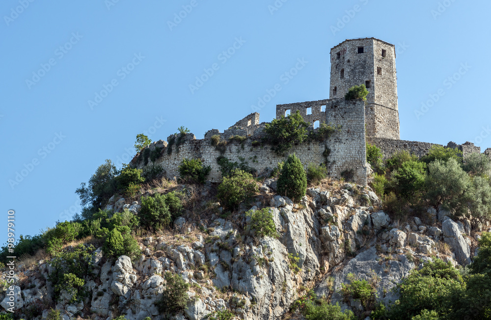 medieval fortress in Pocitelj village in Bosnia and Herzegovina
