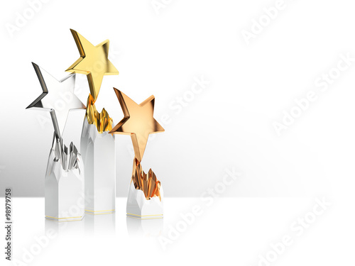gold, silver and bronze star award