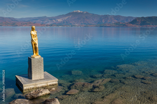 Akita , Japan - November 2015 : Symbol of Lake Tazawa in Novembe photo