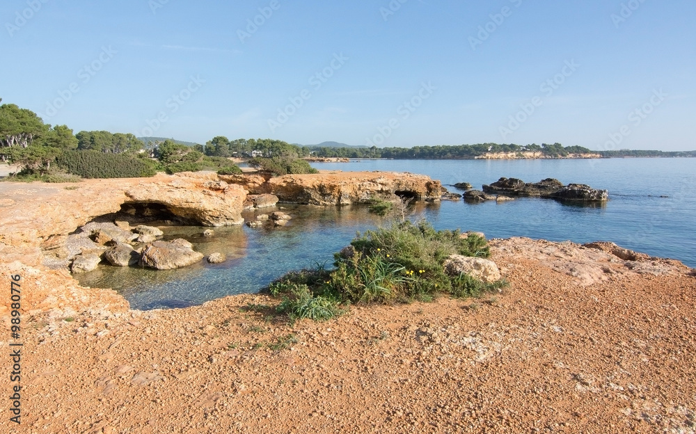Ibiza natural rock and ocean landscape Ibiza natural rock and ocean landscape