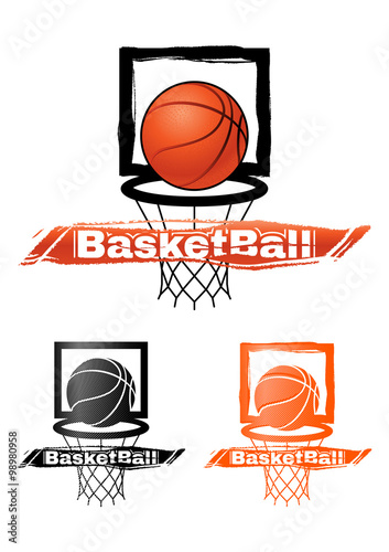 set of basketball labels