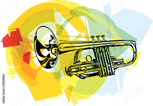 colorful trumpet illustration photo