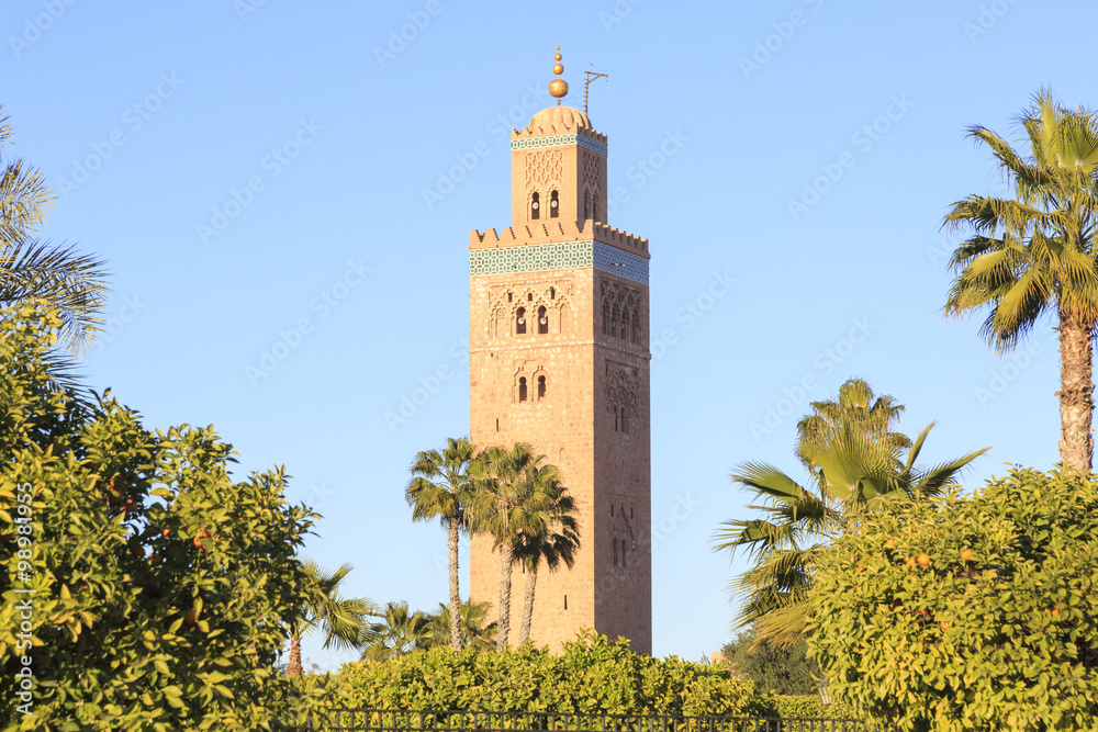 Morocco Marrakesh Koutoubia Mosque Minaret..