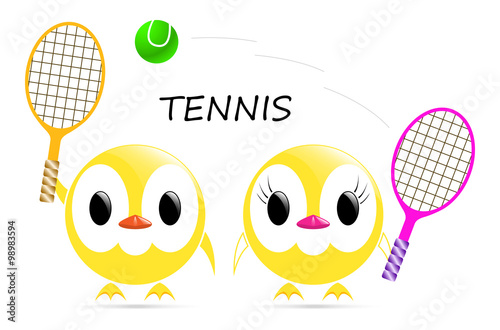 vector chick tennis