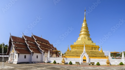 Wat Phra That Chae Haeng in Nan,Thailand in the blue sky day