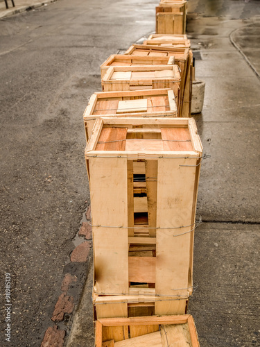 Canvas Print Empty Wood Crates