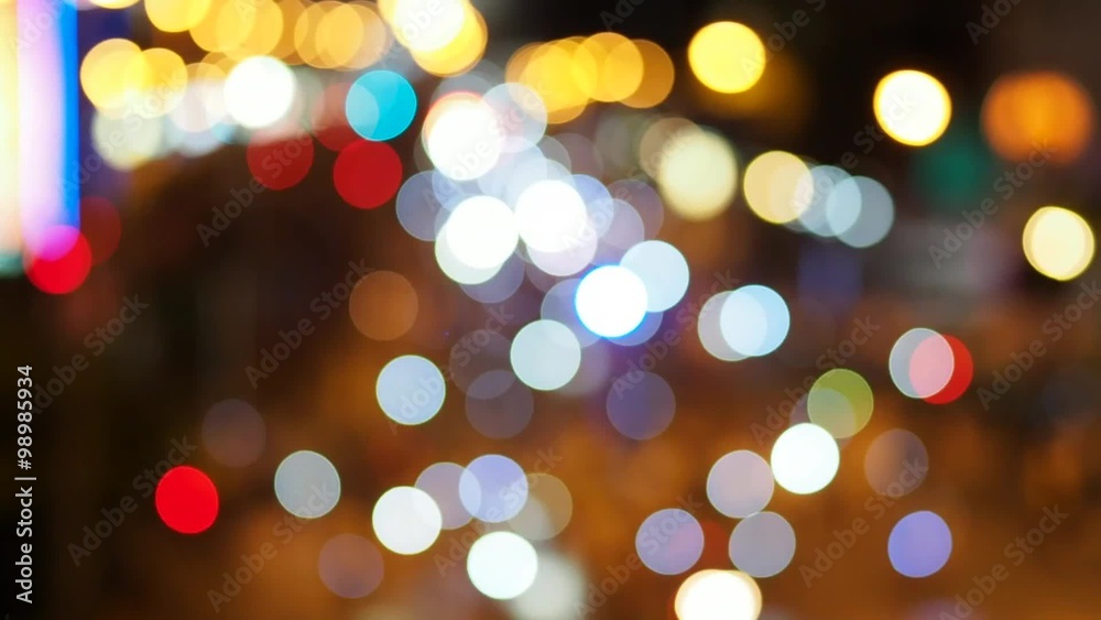 Night City Is Defocused With Nice Bokeh And Typical City Noise Night City Is Defocused With Nice Bokeh And Typical City Noise