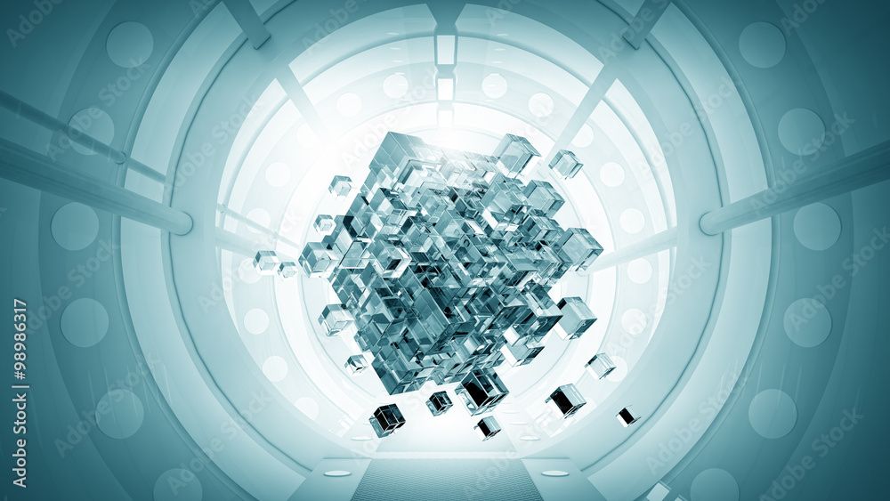 Obraz premium Cube in virtual room