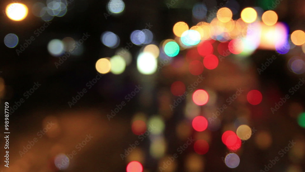 Night city is defocused with nice bokeh and typical city noise Night city is defocused with nice bokeh and typical city noise