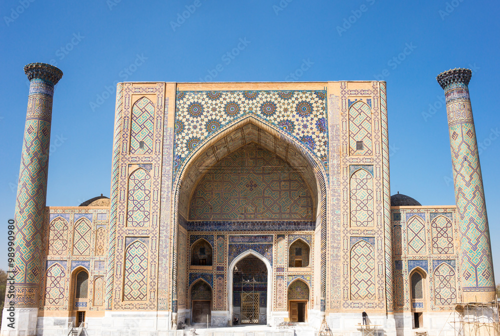 Uzbekistan, Samarkand, the Ulugbek madrassah in Registan square