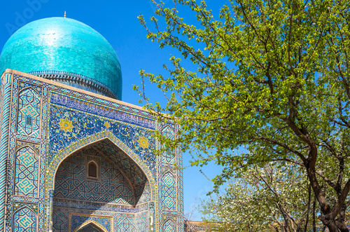 Uzbekistan, Samarkand, the main portal of the Sharhisindar mausoleum
