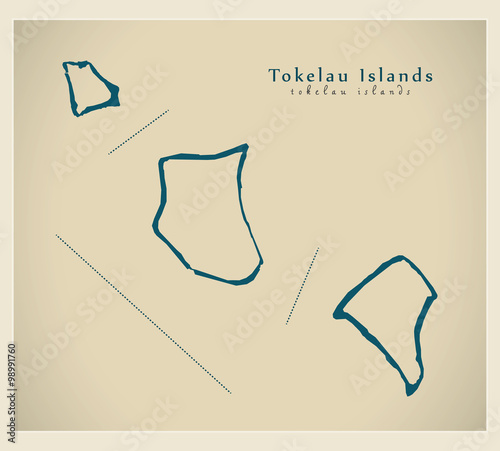 Modern Map - Tokelau Islands TK photo