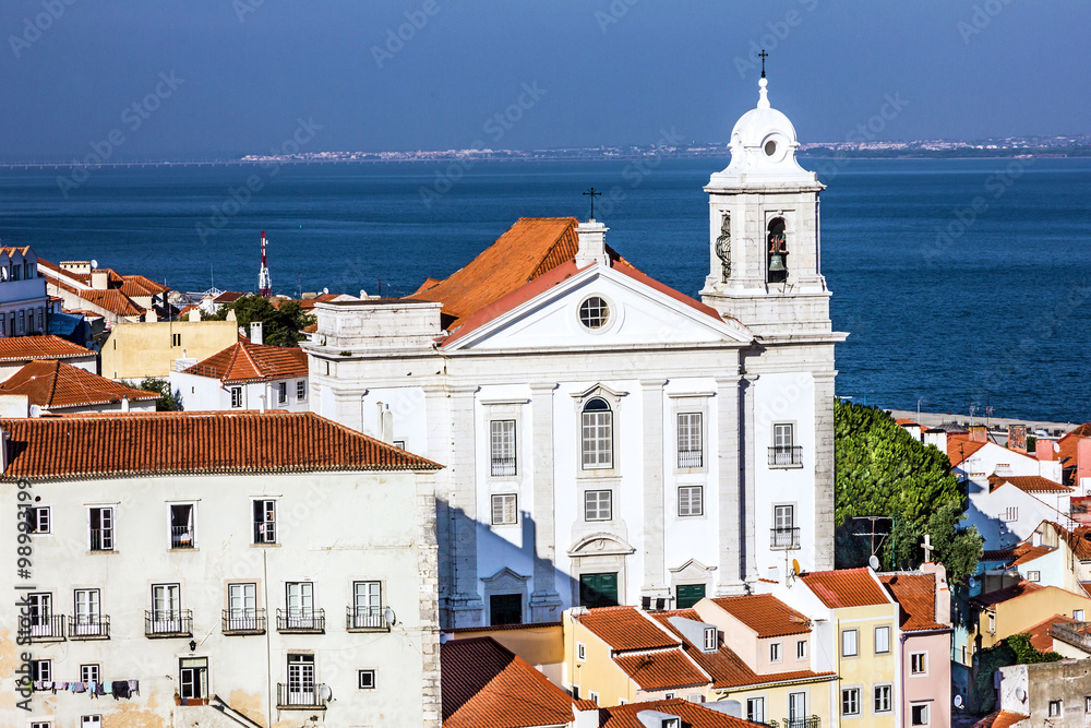 Fototapeta premium Lisbon, Portugal. Tagus River Panorama