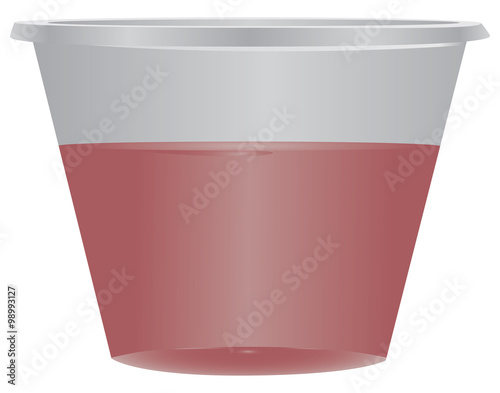 Plastic medical container with curative medicine