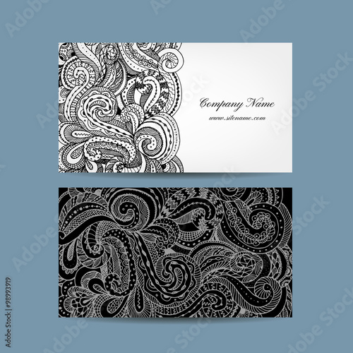 Business card, floral design