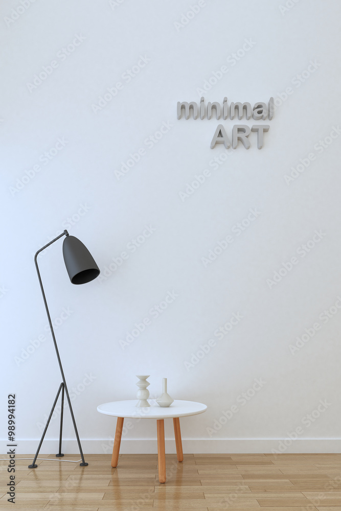Minimal art interior composition