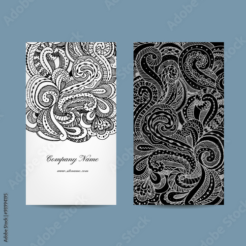 Business card, floral design