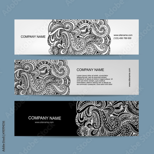 Banners set, floral design