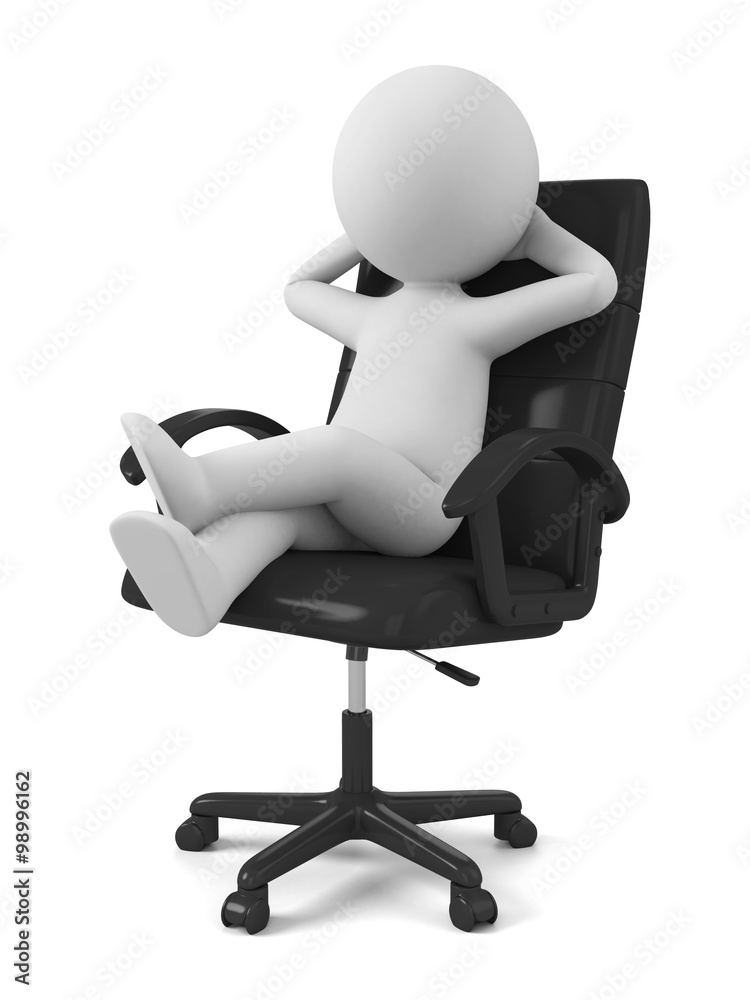 3d people sitting in chair thinking. 3d image. Isolated white background  Stock Illustration | Adobe Stock