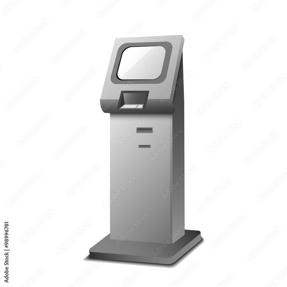 Vector Interactive Information Kiosk Terminal Stand Screen Display Vector Interactive Information Kiosk Terminal Stand Screen Display
