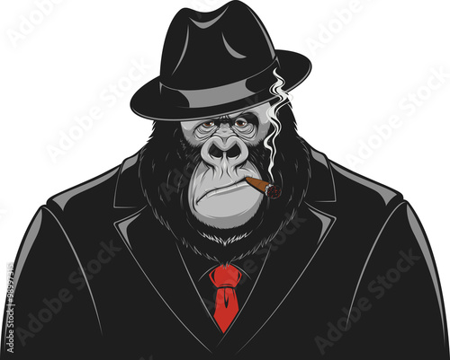 Monkey in a suit gangster