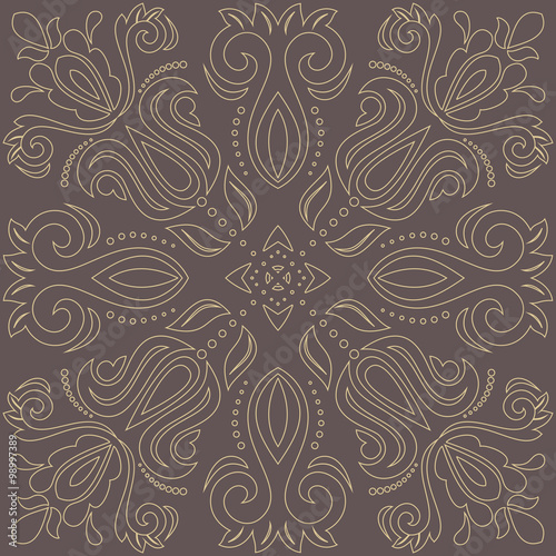 Wallpaper Mural Damask Vector Oriental Pattern Torontodigital.ca