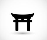 Chinese building icon vector