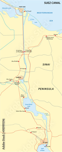 suez canal map photo