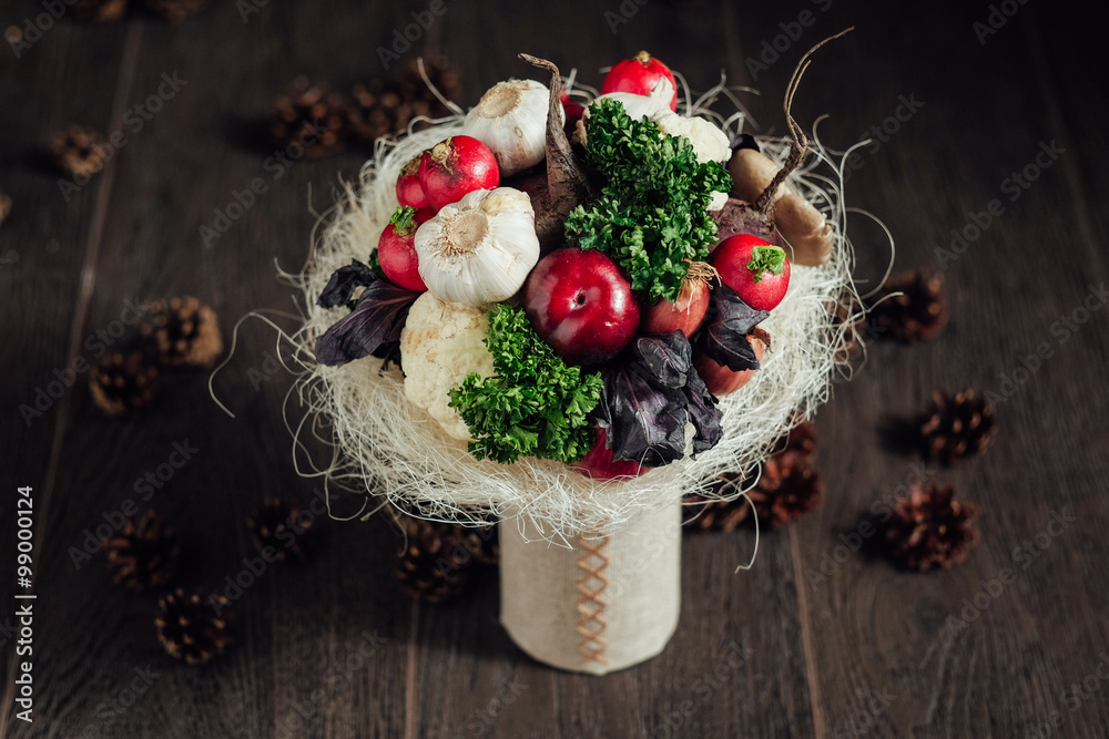 original bouquet of vegetables and fruits original bouquet of vegetables and fruits
