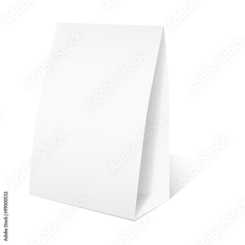 Vector realistic table paper card with shadow
