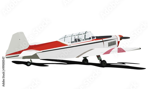Realistic vector illustration of plane. Isolated on white background.
