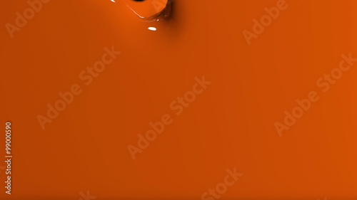 orange opaque liquid fills up screen, isolated on white full HD photo