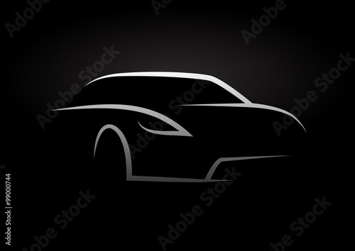 Auto Vector Vehicle Design Concept with Sports Car Silhouette