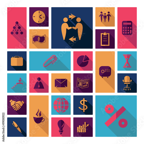 Flat concept design with shadow  Set business