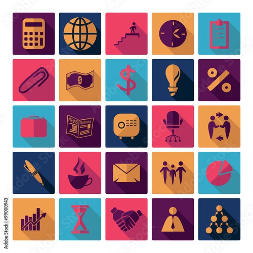 Flat concept design with shadow  Set business